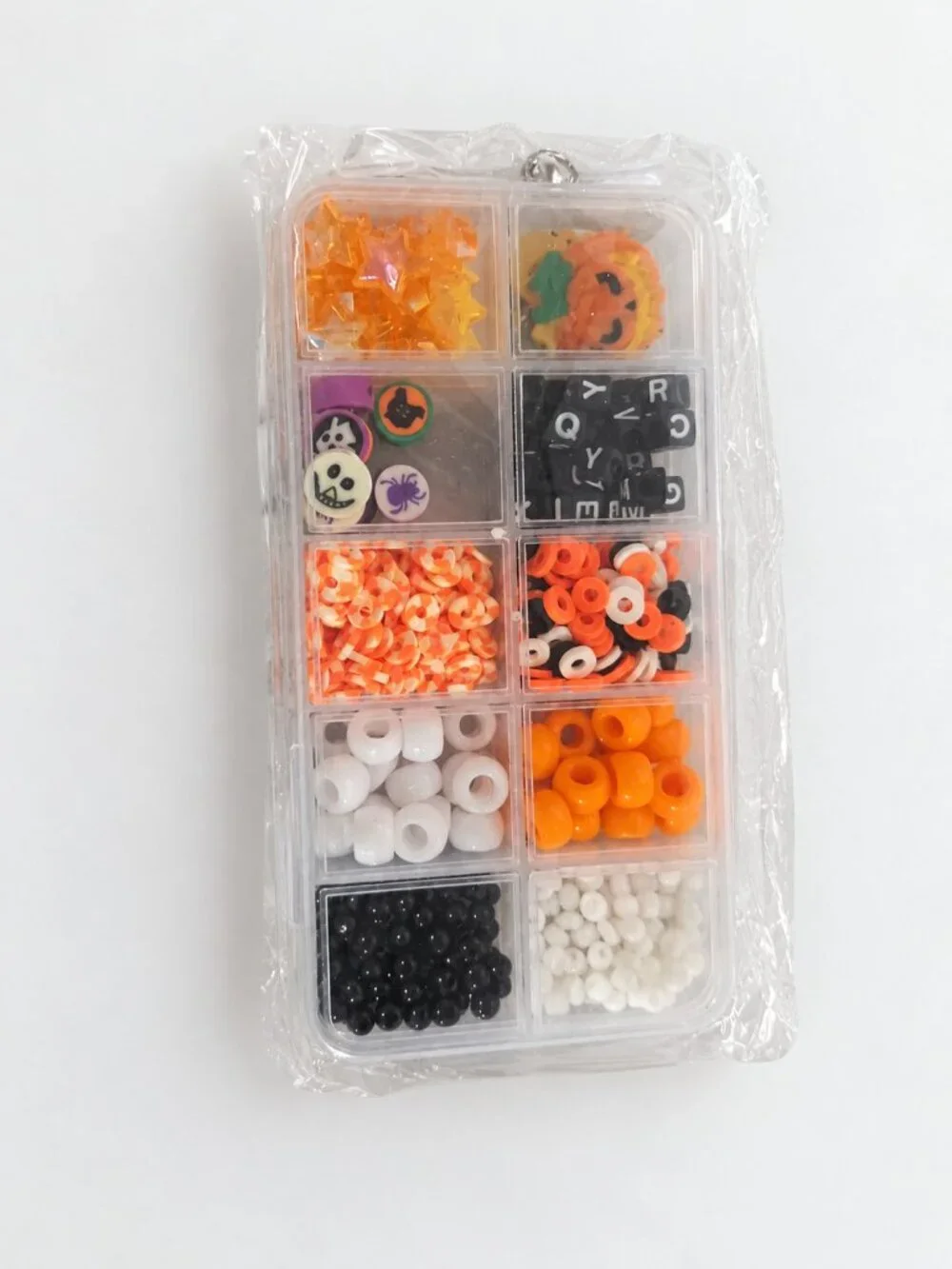 Halloween Bead Kit DIY Bracelet Jewelry Making Orange Black Pumpkin Ghost NWOT